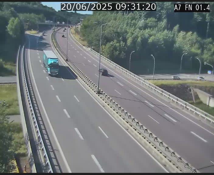 Caméra autoroute Luxembourg A7 - Tunnel Stafelter - direction Echangeur Grünewald