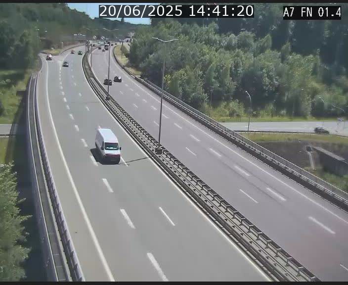 Caméra autoroute Luxembourg A7 - Tunnel Stafelter - direction Echangeur Grünewald