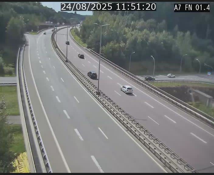 Caméra autoroute Luxembourg A7 - Tunnel Stafelter - direction Echangeur Grünewald