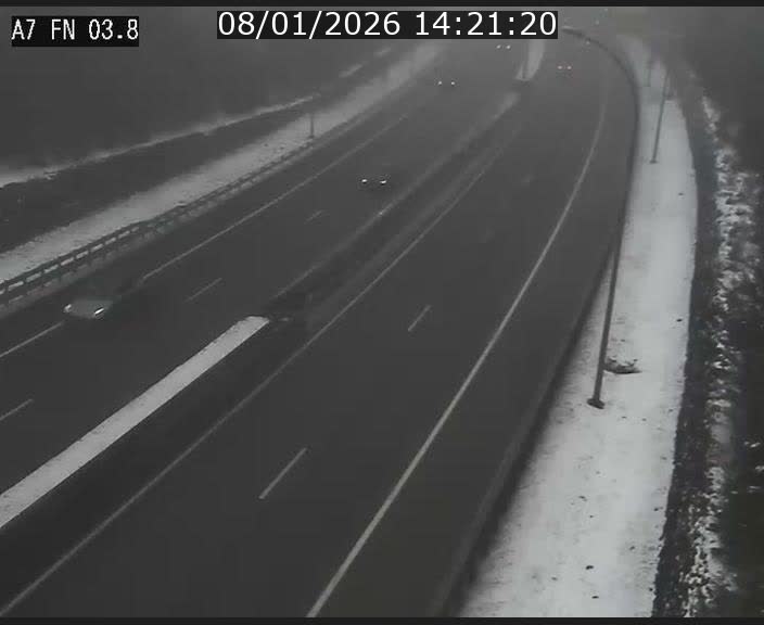 Caméra autoroute Luxembourg A7 - Passage à gibier Rëngelbour - direction Tunnel Stafelter