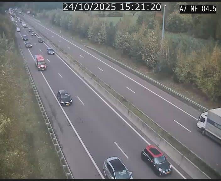 Caméra autoroute Luxembourg A7 - Passage à gibier Rëngelbour - direction Tunnel Grouft