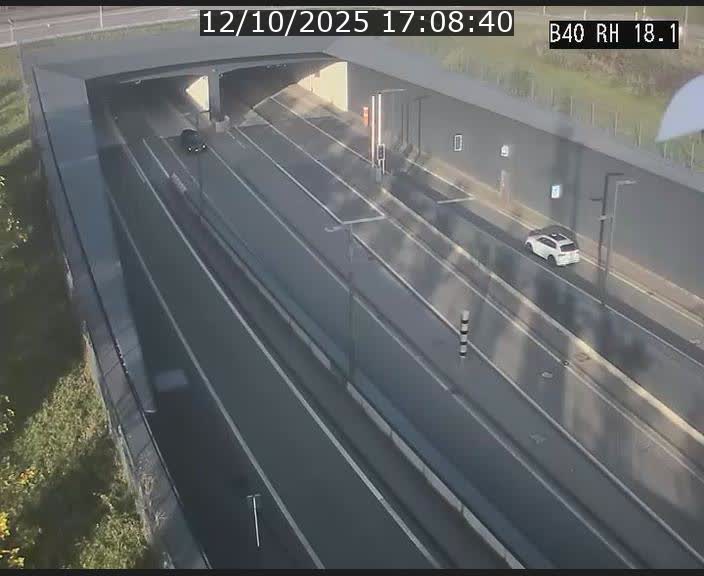 Webcam sur la route de contournement d'Esch-Belval avant le tunnel Central Gate au niveau de la porte de France et du radar fixe