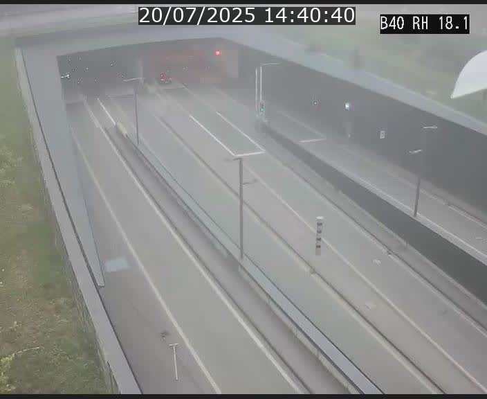 Webcam sur la route de contournement d'Esch-Belval avant le tunnel Central Gate au niveau de la porte de France et du radar fixe