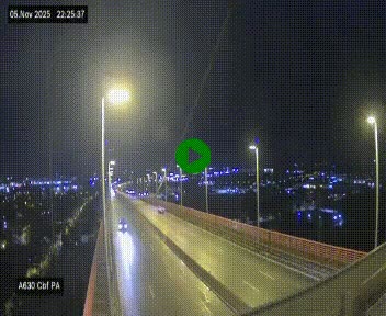Webcam autoroute sur le périphérique de Bordeaux (A630) au nord de la ville. Caméra située sur le Pont d'Aquitaine.