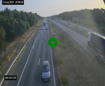Webcam autoroute A63 en périphérie de Bordeaux au sud-est de la ville, en provenance du bassin d'Arcachon. Vue orientée vers Bordeaux