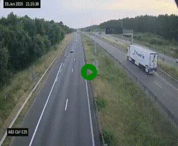 Webcam autoroute A63 en périphérie de Bordeaux au sud-est de la ville, en provenance du bassin d'Arcachon. Vue orientée vers Bordeaux