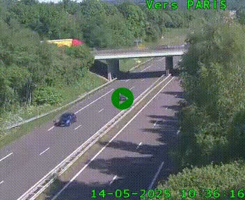 Caméra routière sur l'autoroute A20 au nord de Limoges, à la jonction avec la N520. Vue orientée vers Paris