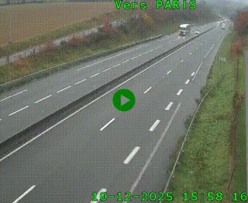 Caméra routière sur l'autoroute A20 à Saint-Hilaire-Bonneval, au sud de Limoges. Vue orientée vers Paris