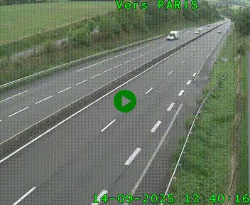 Caméra routière sur l'autoroute A20 à Saint-Hilaire-Bonneval, au sud de Limoges. Vue orientée vers Paris
