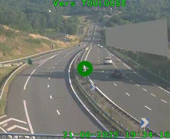 Caméra routière sur l'autoroute A20 à Noailles, en périphérie de Brive-la-Gaillarde. Vue orientée vers Toulouse