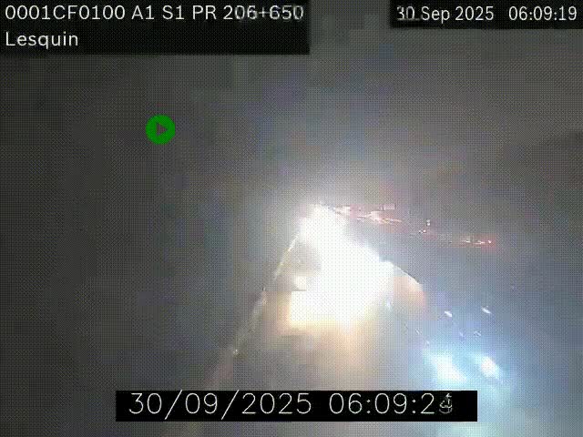 Webcam autoroute A1 à hauteur de Lesquin. Vue orientée vers Lille