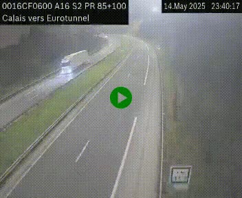 Webcam A16 à Calais en direction du Tunnel sous la Manche (Eurotunnel)