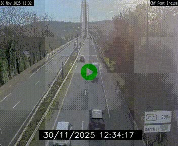 Webcam sur la N165 après le Pont de l'Iroise, à l'entrée de Brest