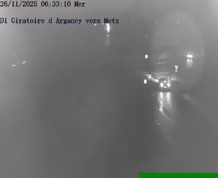 Webcam installée le long de D1 (France) à Argancy, pointée vers Metz, utile pour suivre précisément les conditions de trafic.