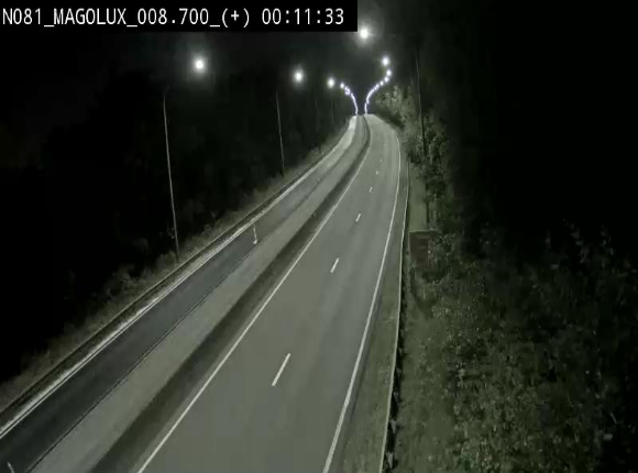 Webcam sur la N81 (E411) à hauteur de la jonction avec la N883. Vue orientée vers Longwy
