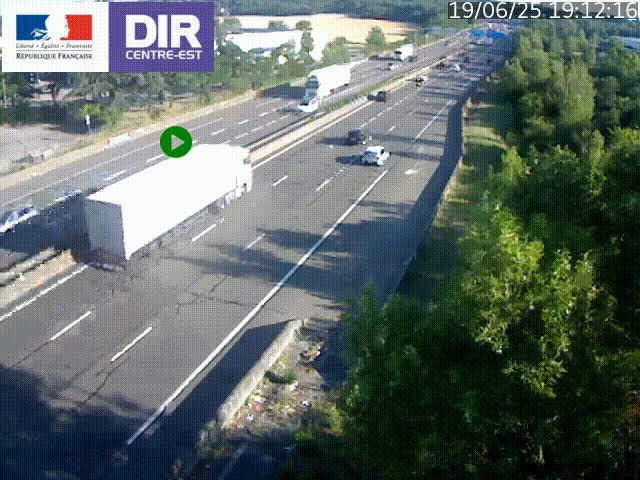Caméra de circulation à Saint-Priest à la jonction entre l'A43 et l'A46 en direction de Marseille