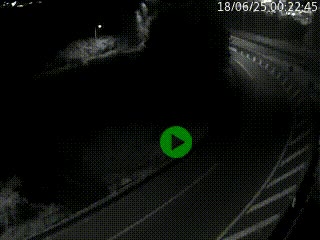 Caméra autoroute à la jonction entre l'A7 et la D301 (Boulevard urbain Sud de Lyon) à Feyzin, au sud de Lyon. Vue orientée vers Mions