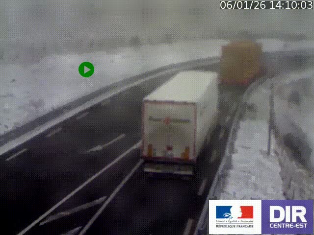 Webcam sur le col Pin Bouchain, vue orientée vers Roanne, en provenance de Lyon sur la nationale 7 (N7)