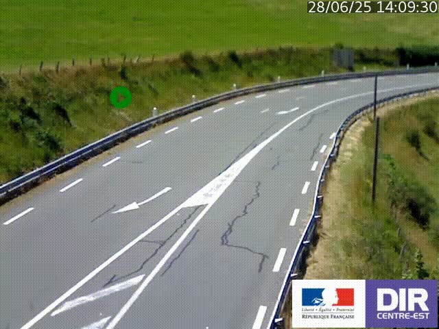 Webcam sur le col Pin Bouchain, vue orientée vers Roanne, en provenance de Lyon sur la nationale 7 (N7)