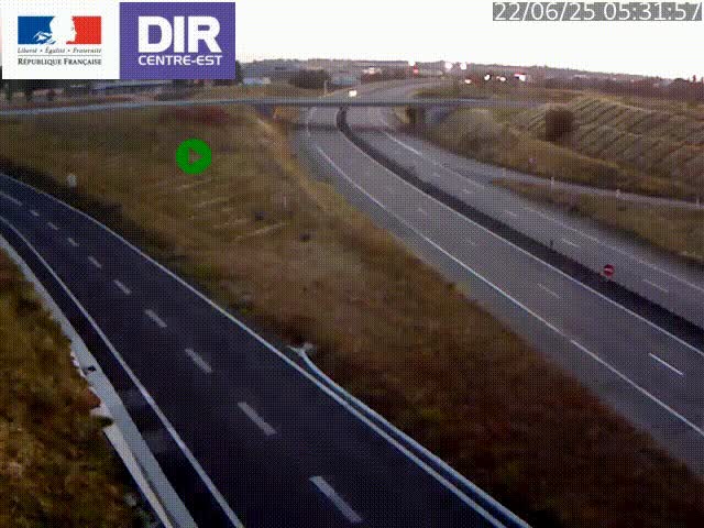 Webcam sur le contournement de Valence, sur la Nationale 7, caméra orientée vers Lyon