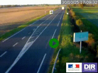 Webcam routière sur la RN7 à hauteur de Toulon-sur-Allier, entre Moulins et Vichy