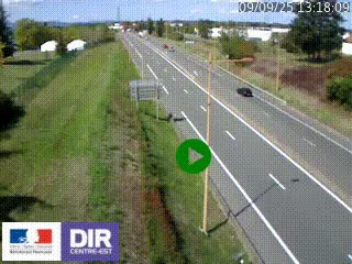 Webcam à Mably, à proximité de Roanne en direction de Moulins sur la N7