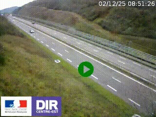 Webcam au niveau du col de Bois Clair à hauteur de Cluny sur la N79. Vue orientée vers Mâcon