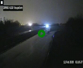 Webcam autoroute A150 à hauteur de La Vaupalière en périphérie de Rouen. Vue orientée vers Rouen