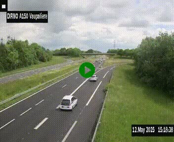 Webcam autoroute A150 à hauteur de La Vaupalière en périphérie de Rouen. Vue orientée vers Rouen