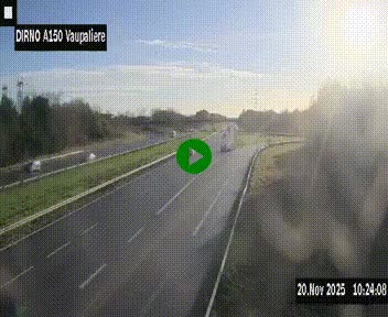 Webcam autoroute A150 à hauteur de La Vaupalière en périphérie de Rouen. Vue orientée vers Rouen