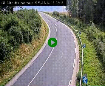 Webcam en haut de la Côte des Carreaux sur la N31 à Avesnes-en-Bray. Vue orientée vers Rouen