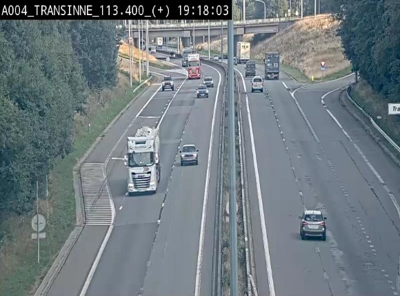 Webcam dans les Ardennes sur l'E411 à hauteur de Transinne. Vue orientée vers le sud de la Belgique
