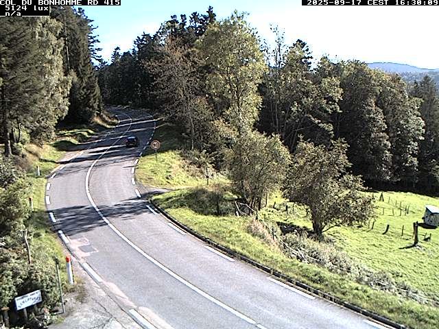 Caméra à proximité du col du Bonhomme sur la D415 à Plainfaing vers l'Alsace