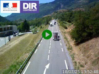 Web cam sur la N90 à Aime, en provenance de Bourg-Saint-Maurice et en direction d'Albertville