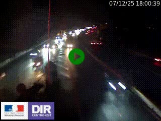 Caméra autoroute sur A6 - Valvert, près de Lyon, en direction de Paris, à hauteur de la sortie 36 Porte du Valvert