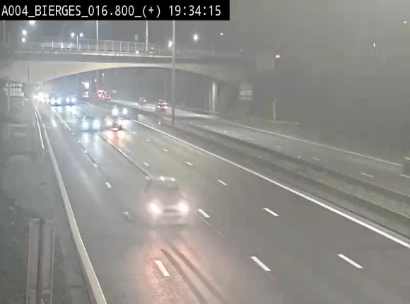 Webcam à Wavre, à hauteur de la sortie 5 Bierges. Vue orientée vers Namur