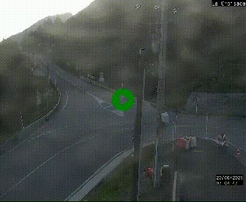 Webcam au carrefour de la croisade, à la jonction entre la N22 et la N320, avant le poste de douane franco-andorrane. Webcam à 1790 mètres d'altitude