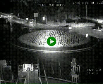 Webcam au nord d'Ax-les-Thermes au niveau de l'aire de chaînage de la N20. Vue orientée vers les Pyrénées, en direction de Pas de la Case