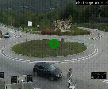 Webcam au nord d'Ax-les-Thermes au niveau de l'aire de chaînage de la N20. Vue orientée vers les Pyrénées, en direction de Pas de la Case