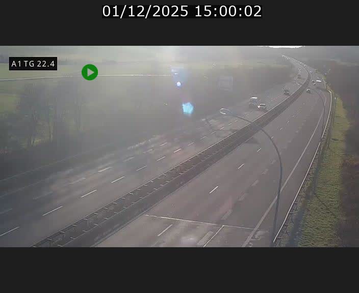 Traffic live webcam Luxembourg Flaxweiler - A1 direction Luxembourg - BK 22.4