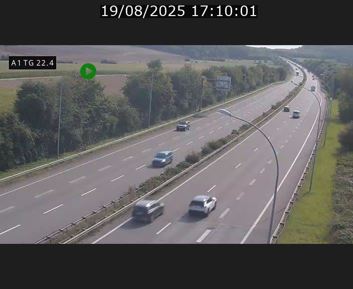 Traffic live webcam Luxembourg Flaxweiler - A1 direction Luxembourg - BK 22.4