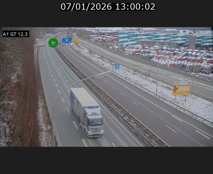 Traffic live webcam Luxembourg Senningerberg - A1 direction Allemagne - BK 12.3