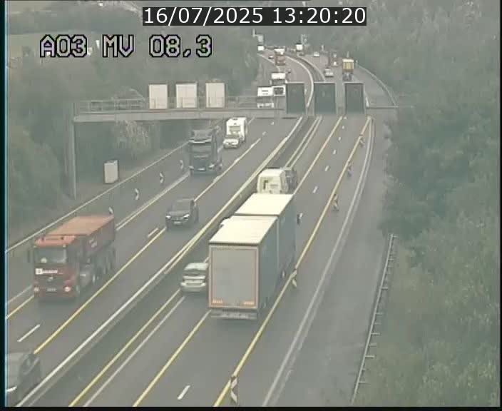 Webcam Autoroute après la Croix de Bettembourg en direction de Luxembourg sur l'A3