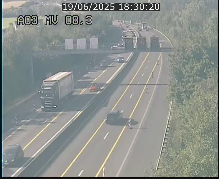 Webcam Autoroute après la Croix de Bettembourg en direction de Luxembourg sur l'A3