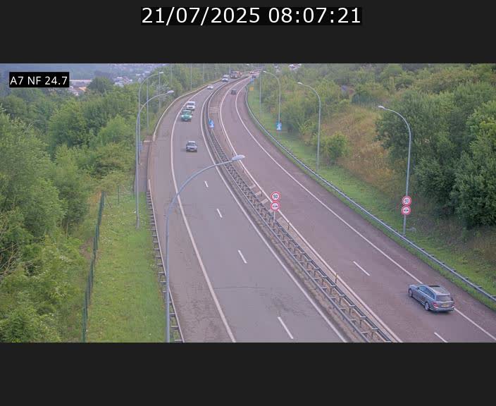 Caméra trafic Luxembourg - A7, Schieren direction Mersch
