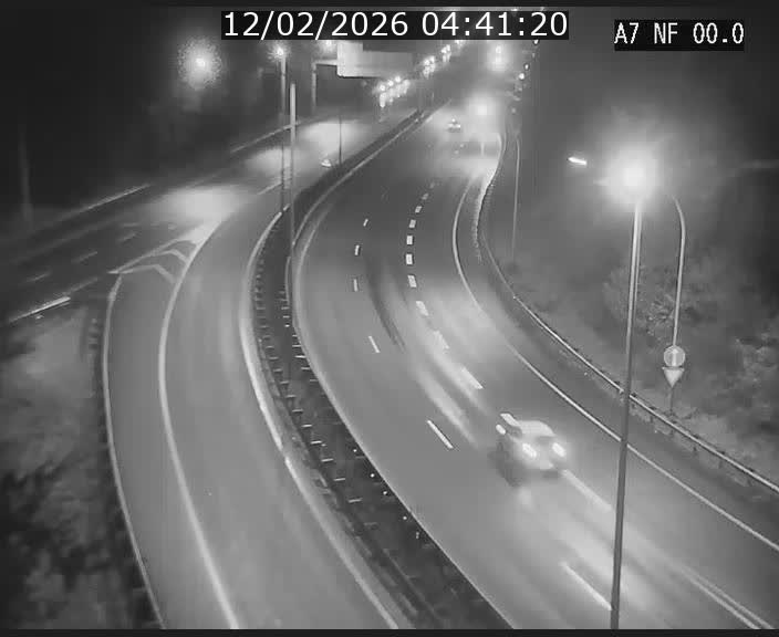 Caméra autoroute Luxembourg A7 - Echangeur A1/A7 Grünewald direction Tunnel Stafelter