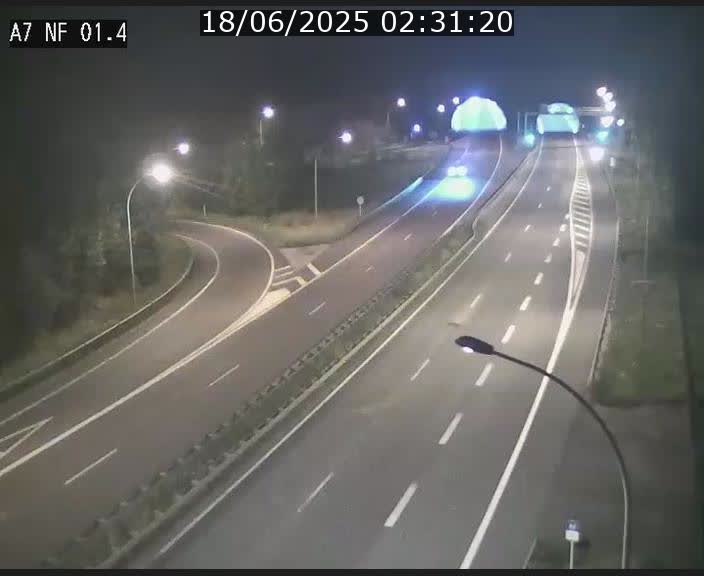 Caméra autoroute Luxembourg A7 - Echangeur Waldhaff - direction Tunnel Stafelter