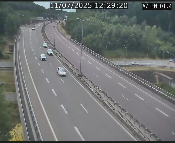 Caméra autoroute Luxembourg A7 - Tunnel Stafelter - direction Echangeur Grünewald