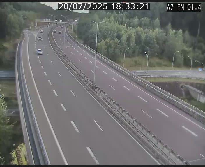 Caméra autoroute Luxembourg A7 - Tunnel Stafelter - direction Echangeur Grünewald