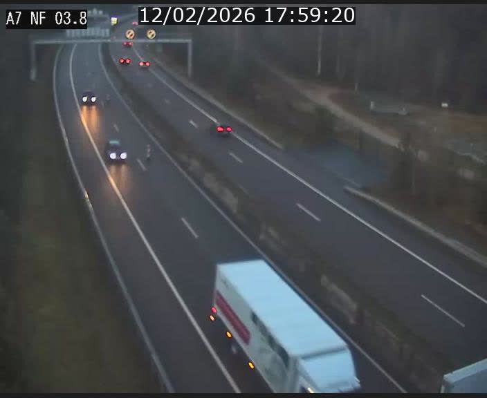 Webcam autoroute A7 au Luxembourg à la sortie du Tunnel Stafelter vers le Nord
